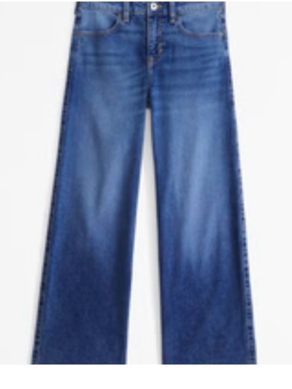 Nwt Abercrombie Kids Wide-Leg Jeans In Medium Blue Wash